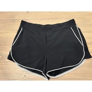 D42 Athleta Running Shorts Athletic Workout Fitness White Trim Black Size 4‎